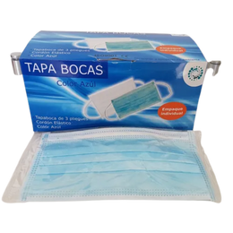 TAPABOCAS DESECHABLES EMPAQUE INDIVIDUAL 2 ELASTICOS DE SUJECION CAJAX50