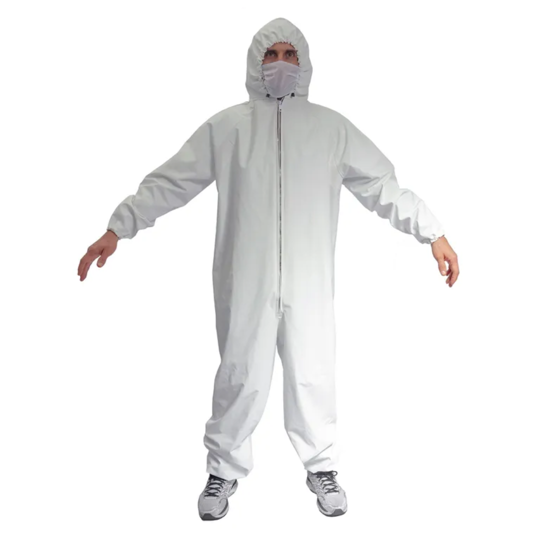 TRAJE DE PROTECCION ANTIFLUIDOS EN POLIETILENO COLOR BLANCO TALLA M